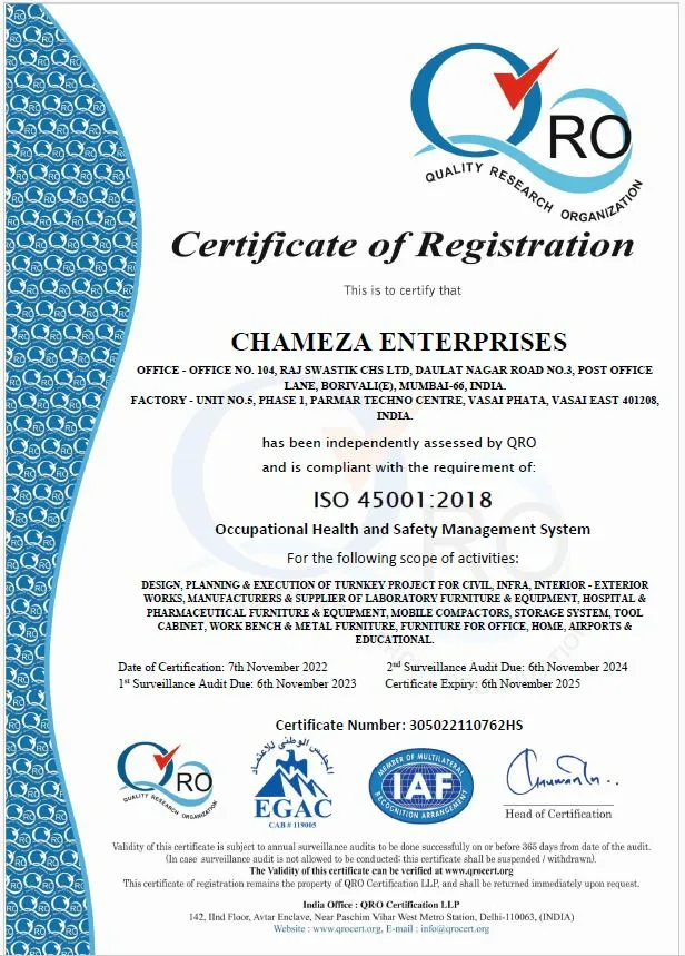 ISO 45001:2018 Certificate